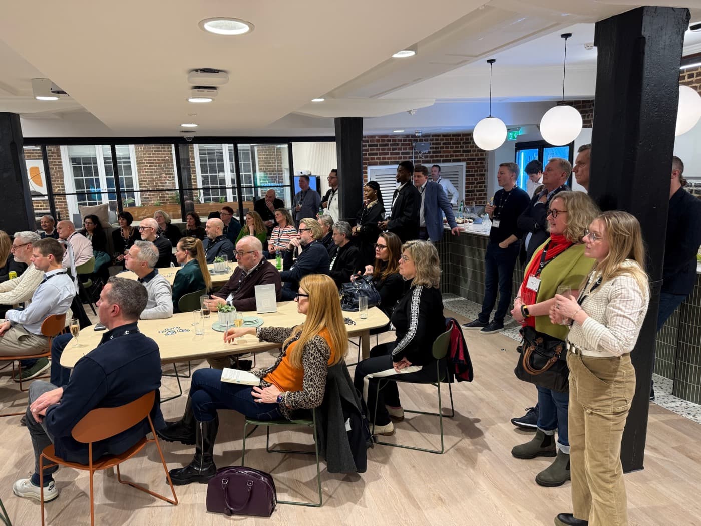 Guests gathered at the Beta and Bubbles launch evening