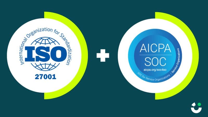 ISO/IEC 27001 and AICPA SOC certification badges